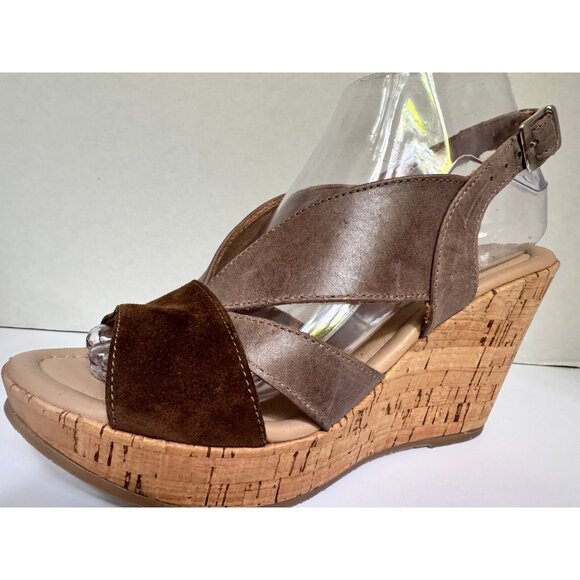 Cordani Womens Suede Leather Randie Platform Cork Wedge Sandals Size 7.5 Italian - Picture 3 of 16